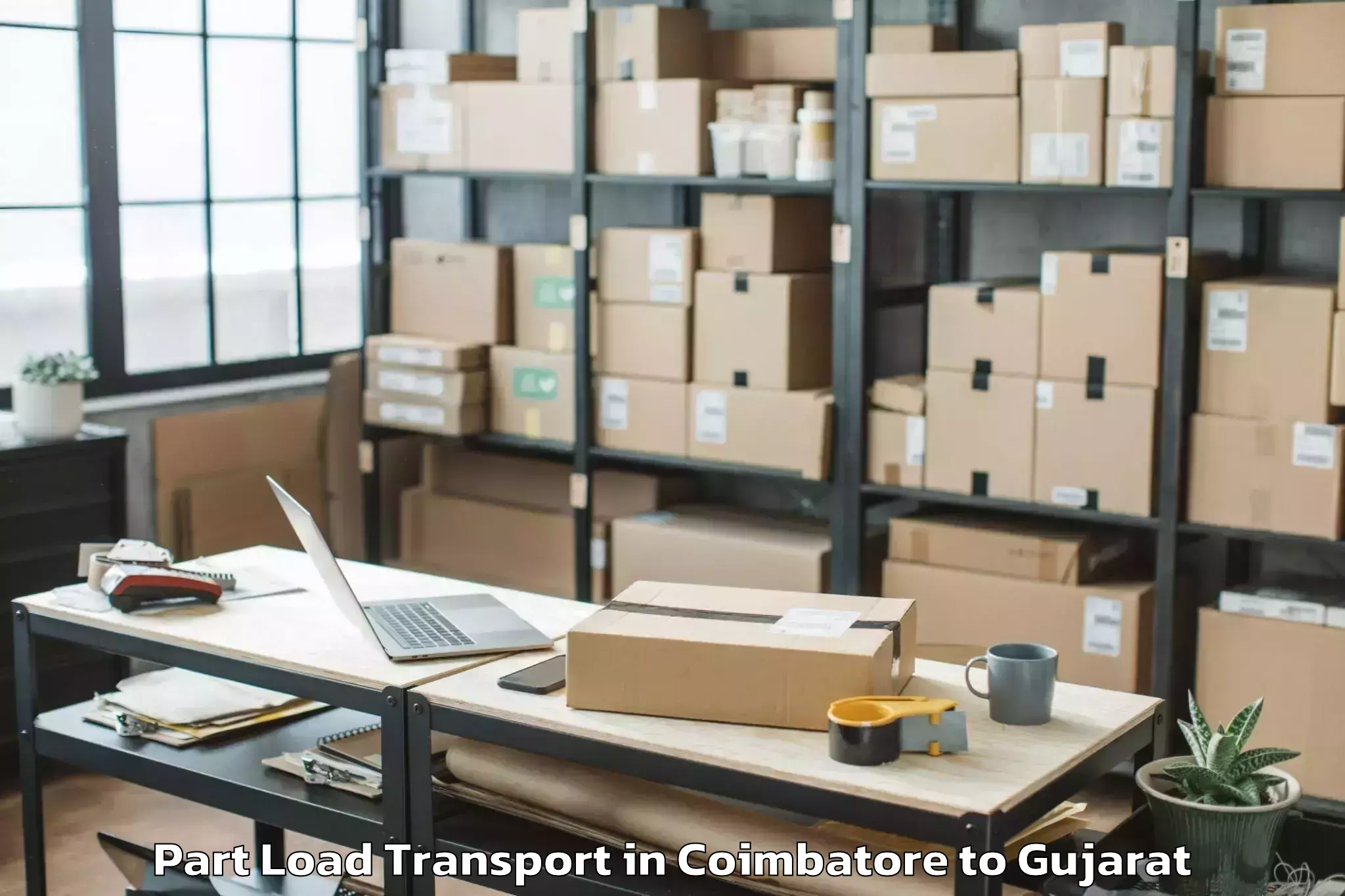 Book Your Coimbatore to Jamkandorna Part Load Transport Today